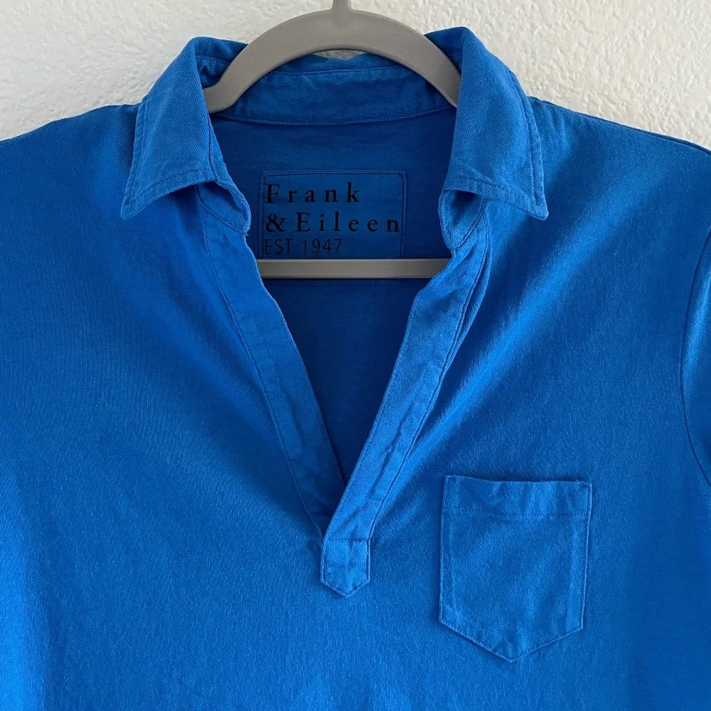 FRANK & EILEEN | 100% Cotton Preppy Classic Lauren Dress in Blue Bird | Size S - Picture 6 of 11